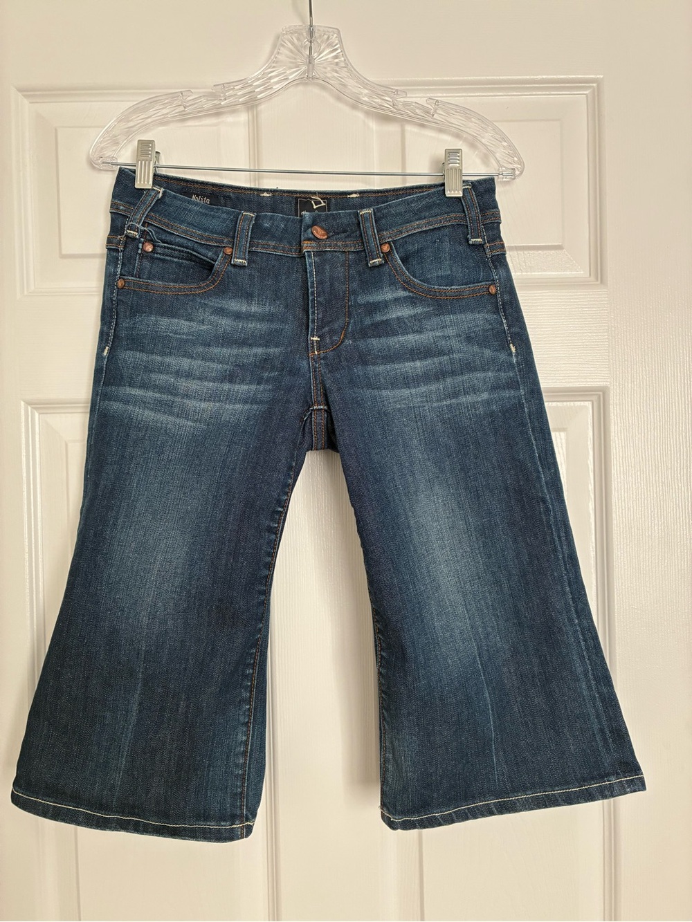 Vigoss Dark Blue Wide Leg Cropped Jeans